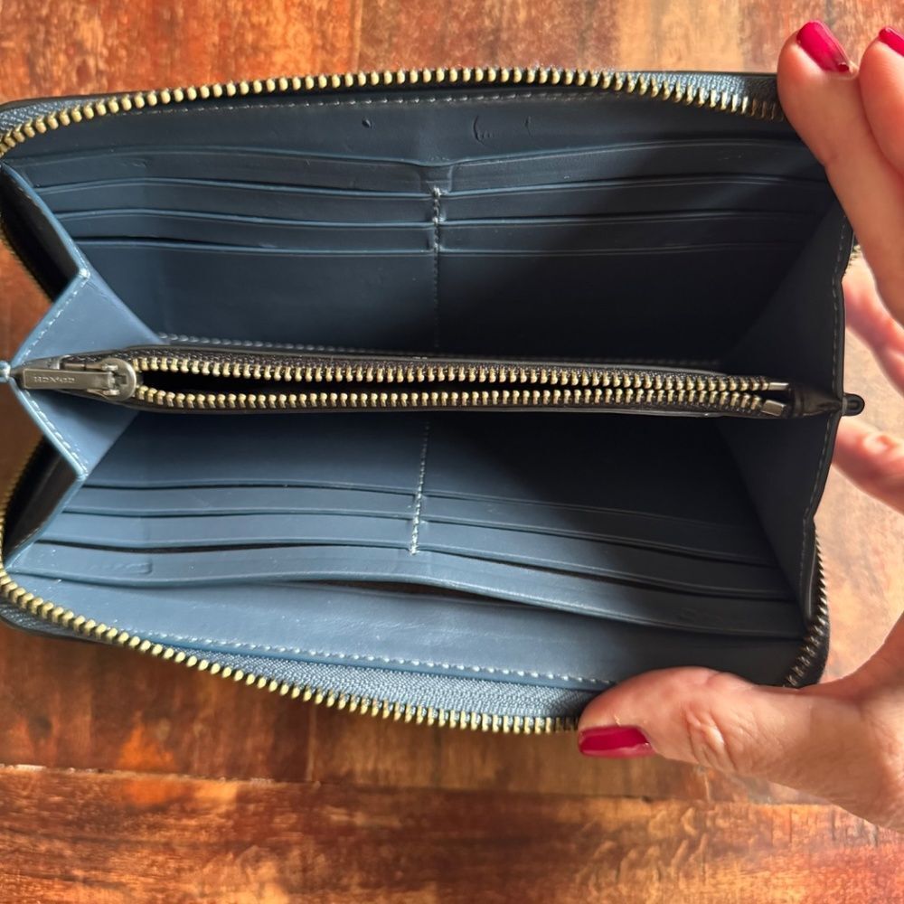 Coach Deep Blue Accordion Long Wallet - Picture 7 of 15